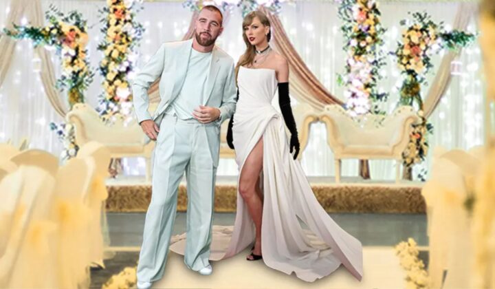 Taylor Swift i Travis Kelce (wizuaulizacja)
