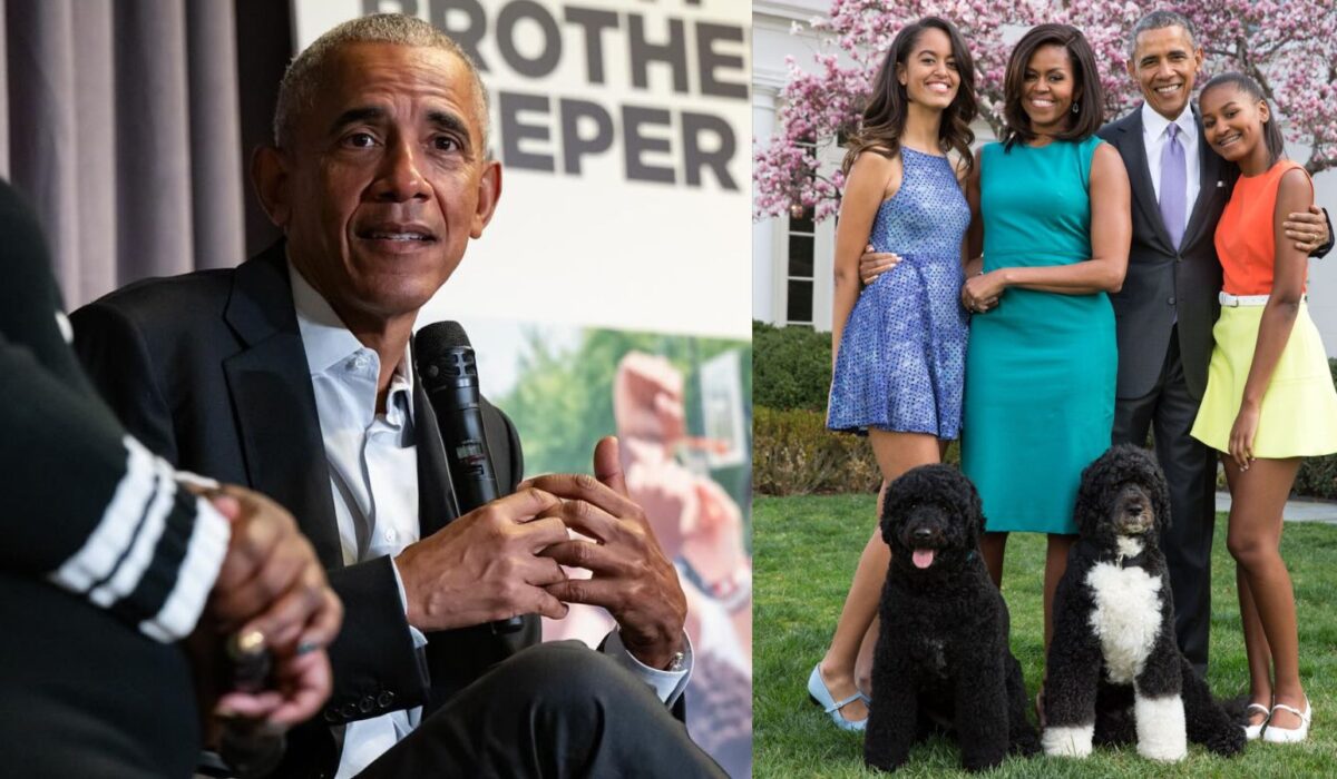 Barack Obama z rodziną i psami