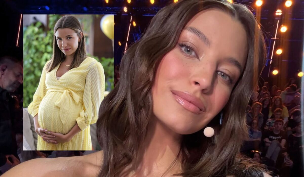 Julia Wieniawa w ciąży (na potrzeby roli w "Dalej jazda")