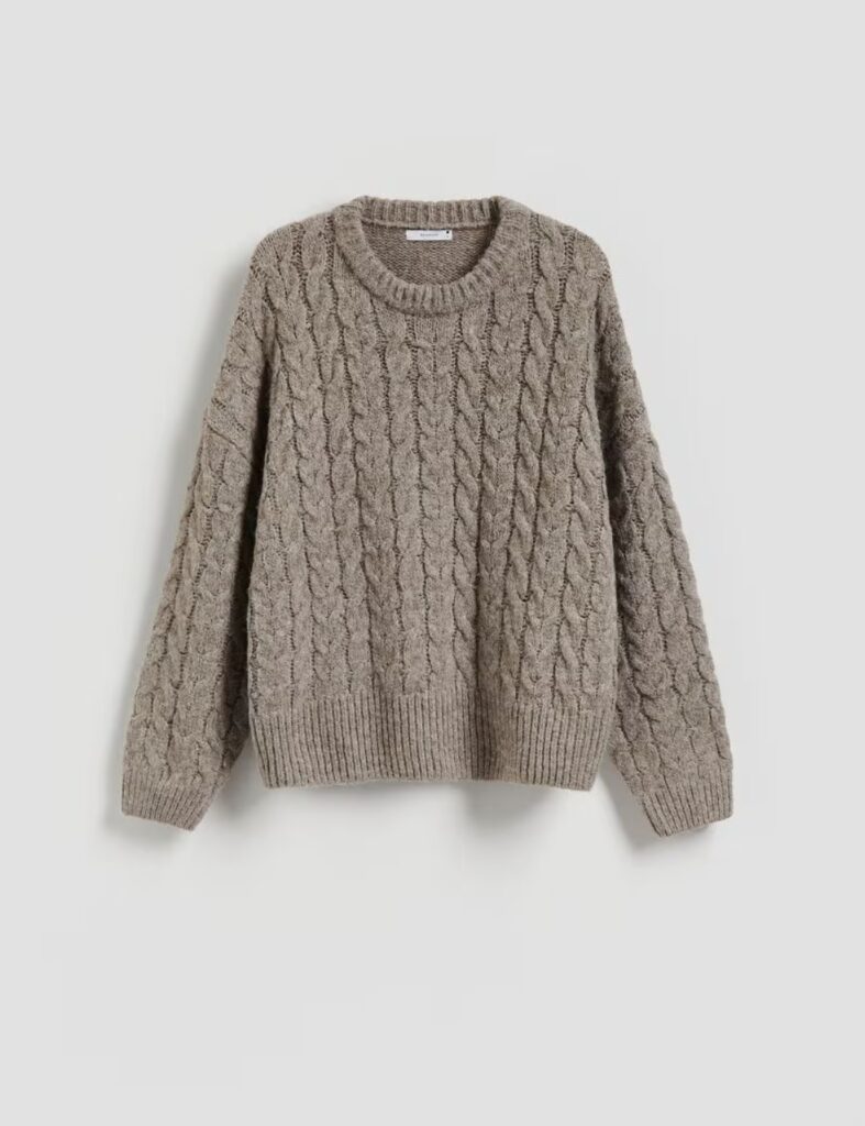 Sweter z warkoczowym splotem, Reserved, 89,99 zł