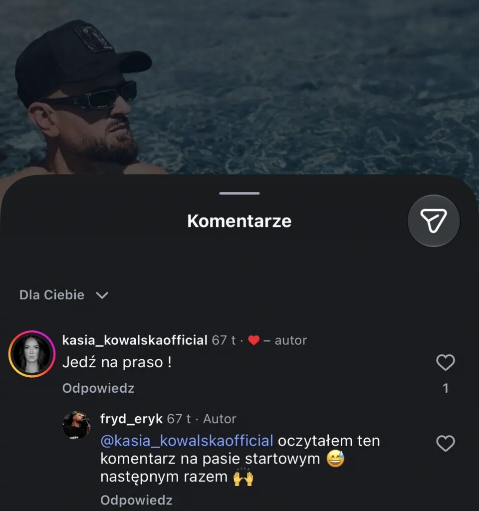 Komentarz Kasi Kowalskiej do zdjęcia Fryderyka