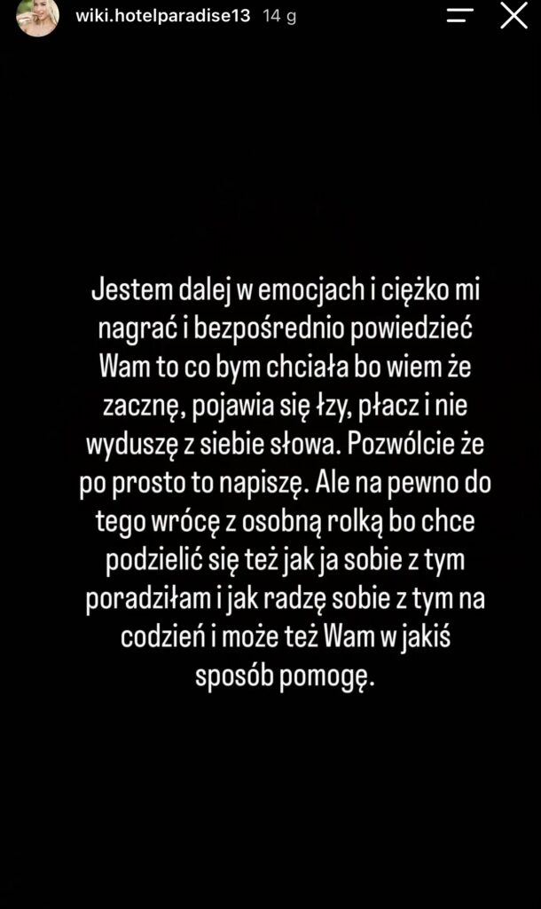 Wiktoria z „Hotelu Paradise” jest chora