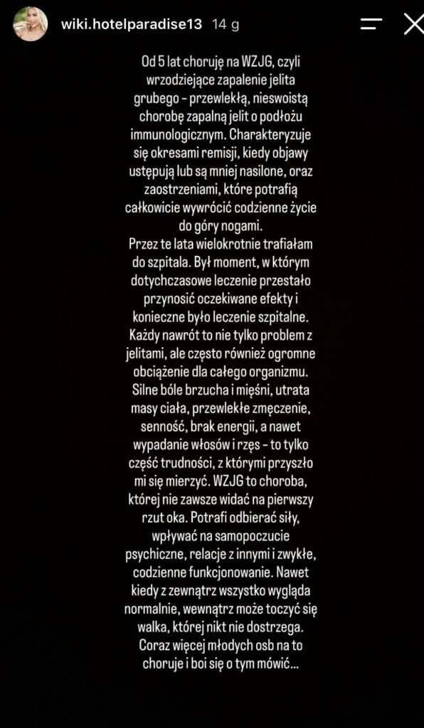 Wiktoria z „Hotelu Paradise” jest chora