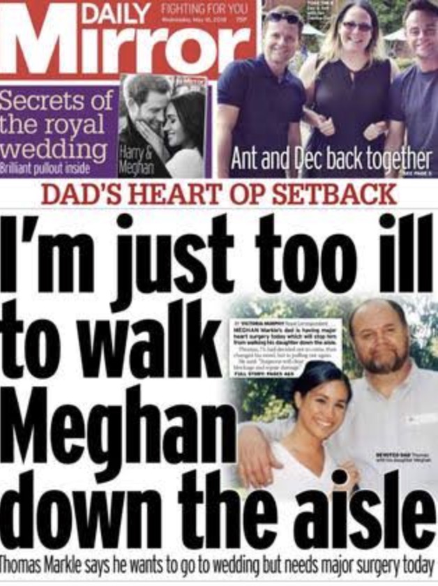 Thomas Markle i okładka "The Mirror"