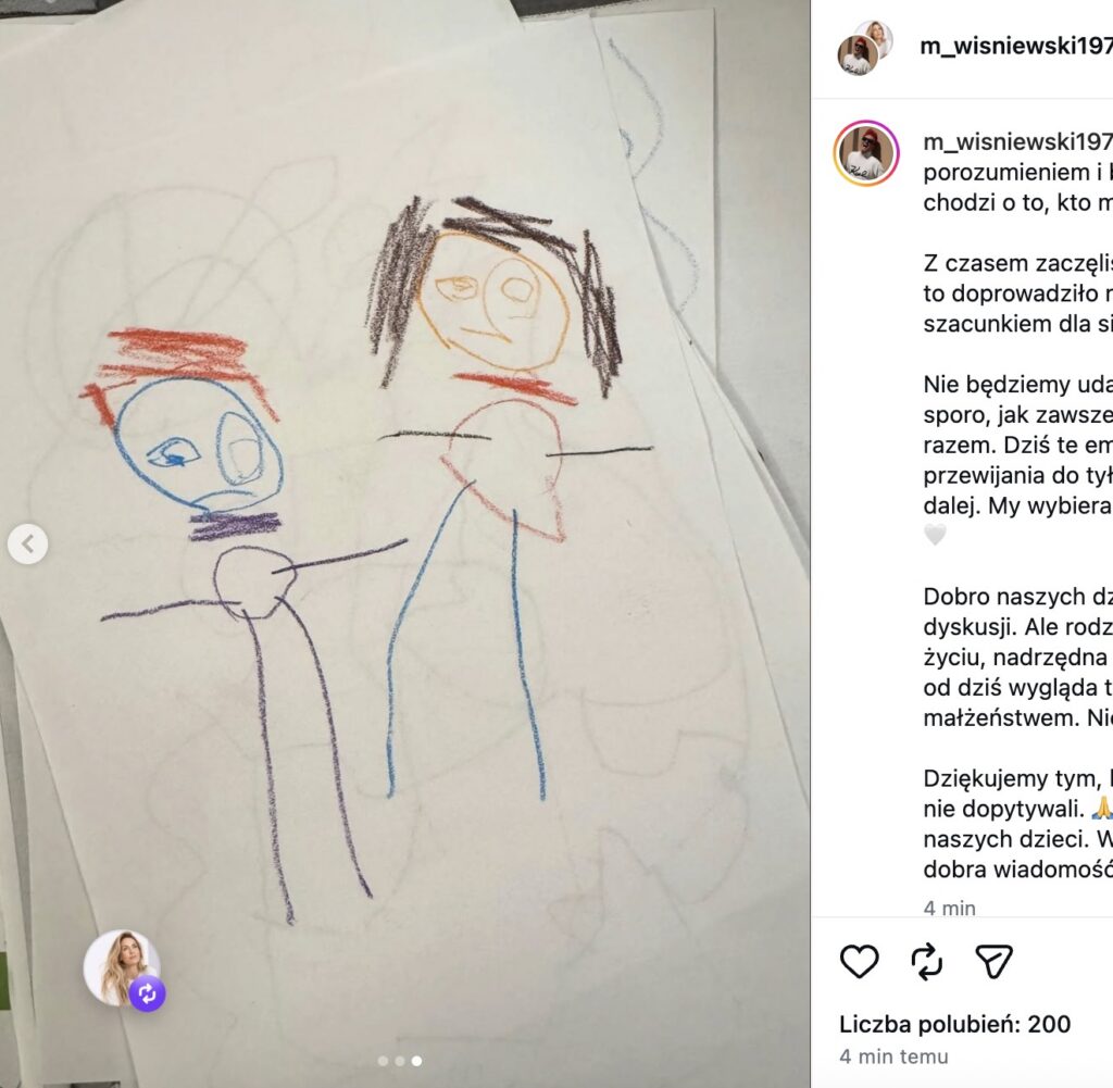 Michał Wisniewski i Pola narysowani przez ich syna Falco