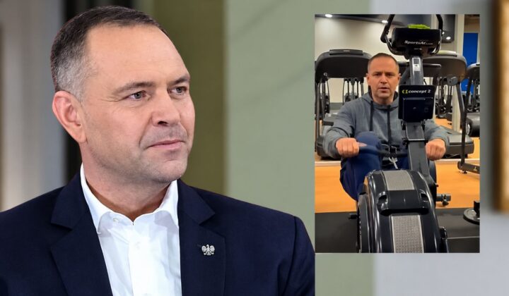 Karol Nawrocki na treningu
