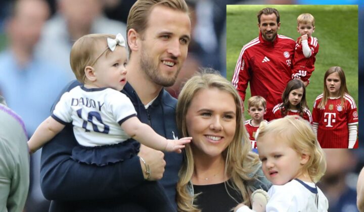 Harry Kane z żoną i dziećmi