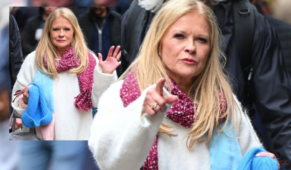 Urszula Kasprzak przed studiem "Dzień Dobry TVN"