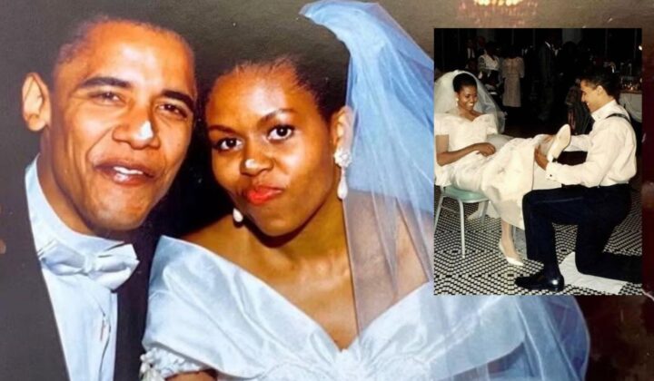 Barack i Michelle Obama w dniu ślubu