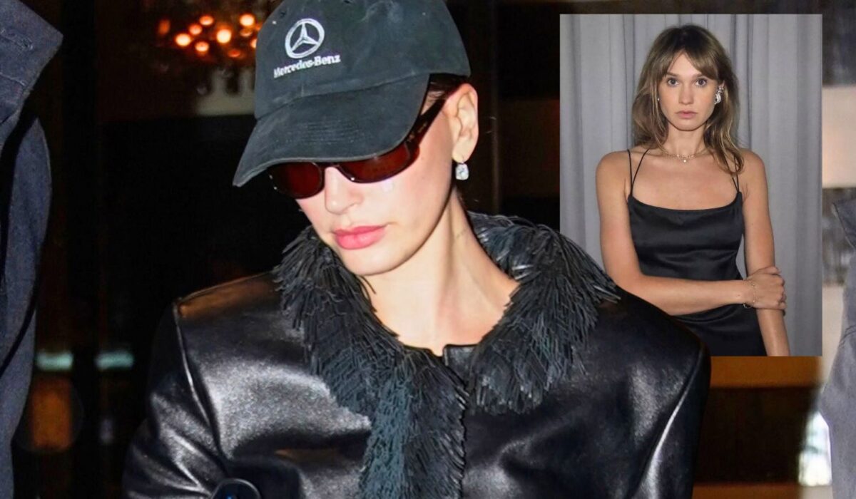 Hailey Bieber w stylizacji Magdy Butrym