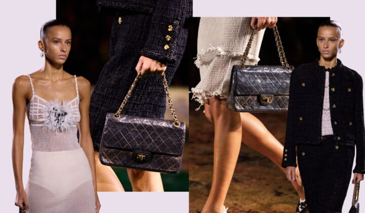 Torebka Chanel 2.55 na wybiegu. Należała do samej Coco Chanel